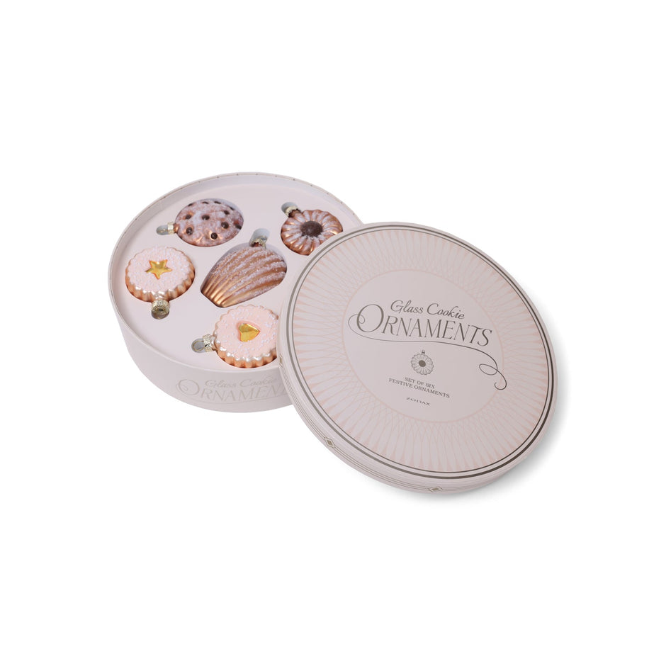 Glass Ornament Cookie Set/6 in Gift Box