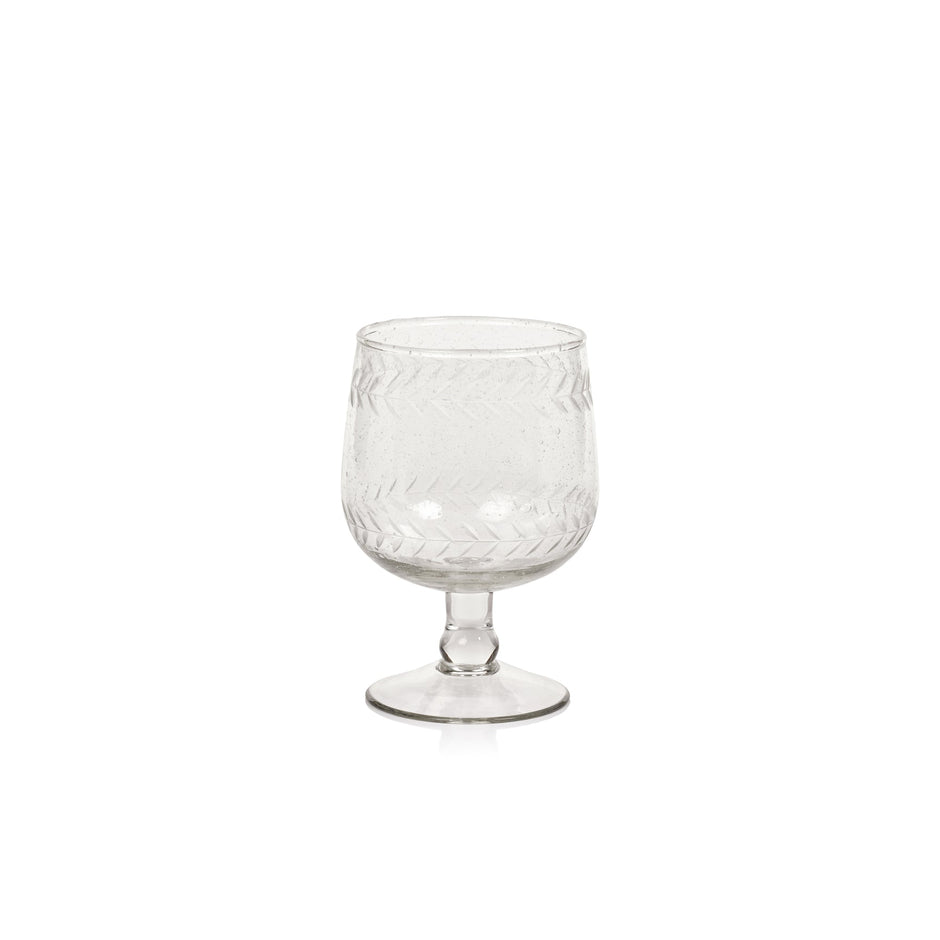 Handblown Etched Wine Glass - Maaribu