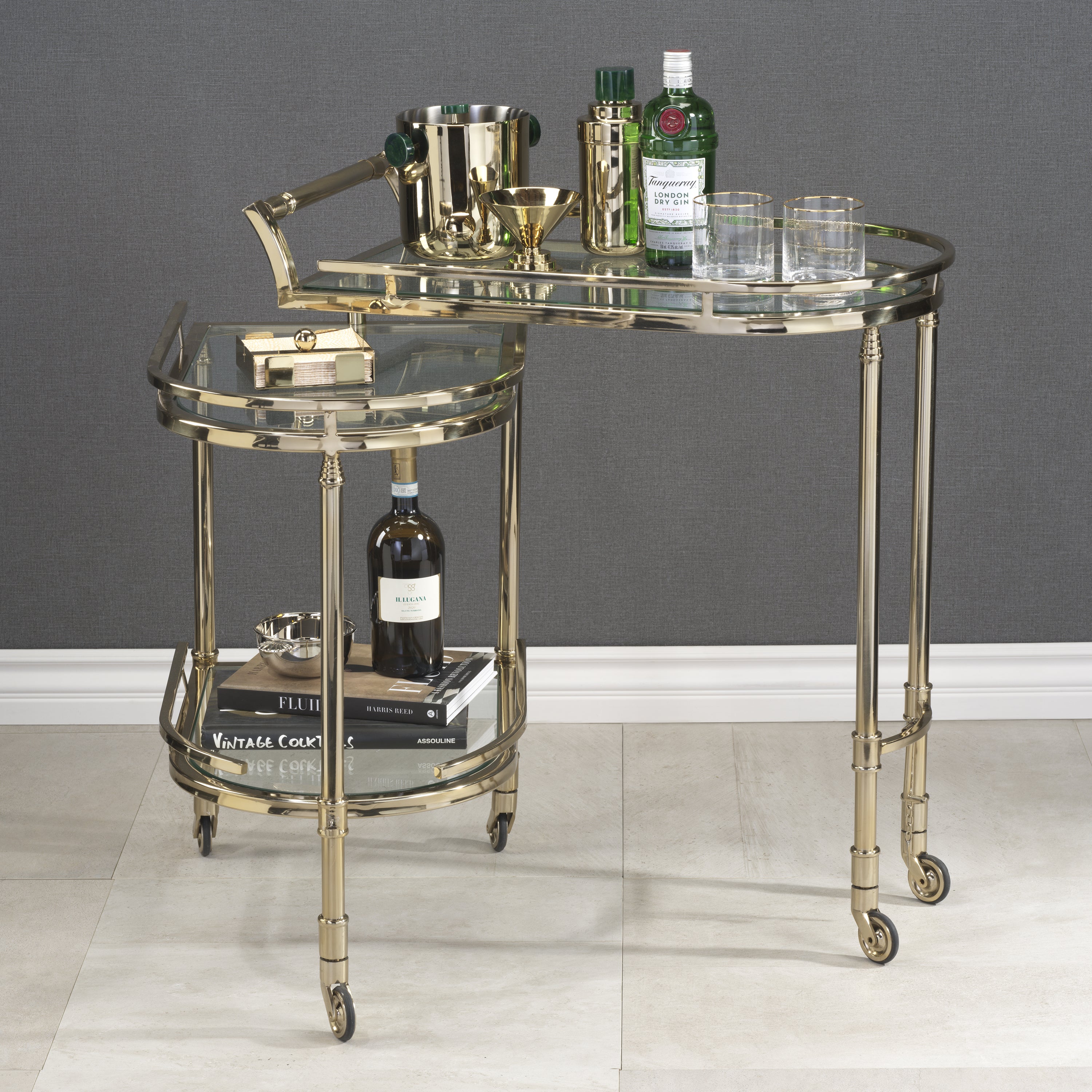 Gold Finish Bar Cart