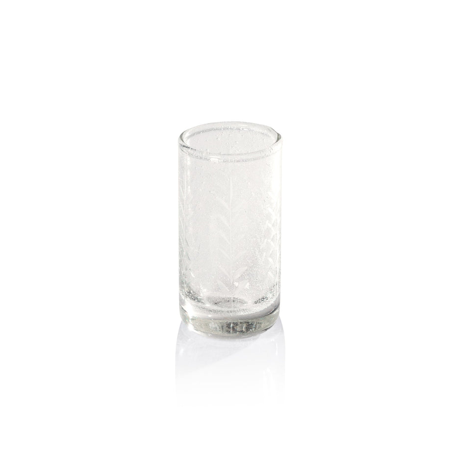 Handblown Etched Tequila Shot Glass