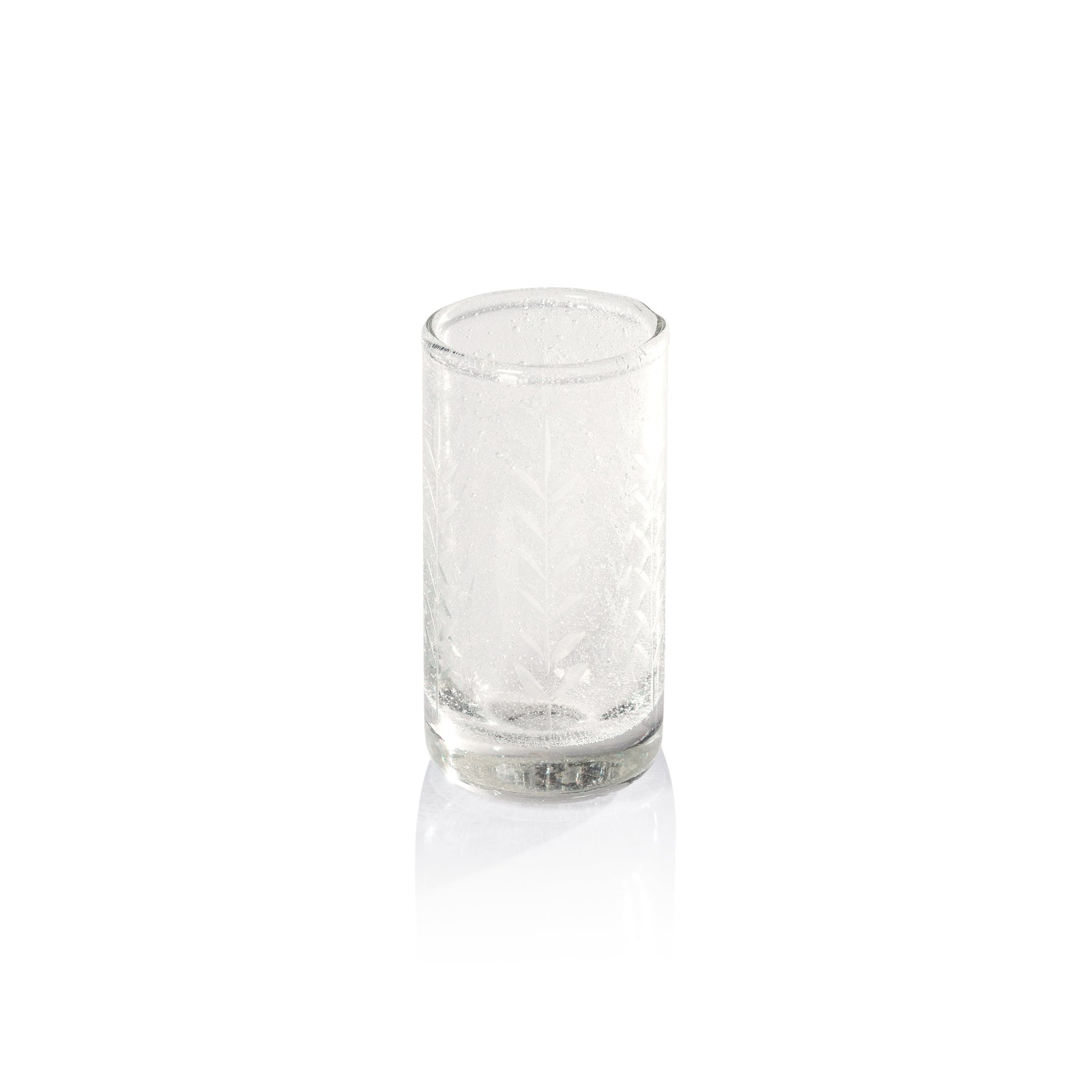 Handblown Etched Tequila Shot Glass