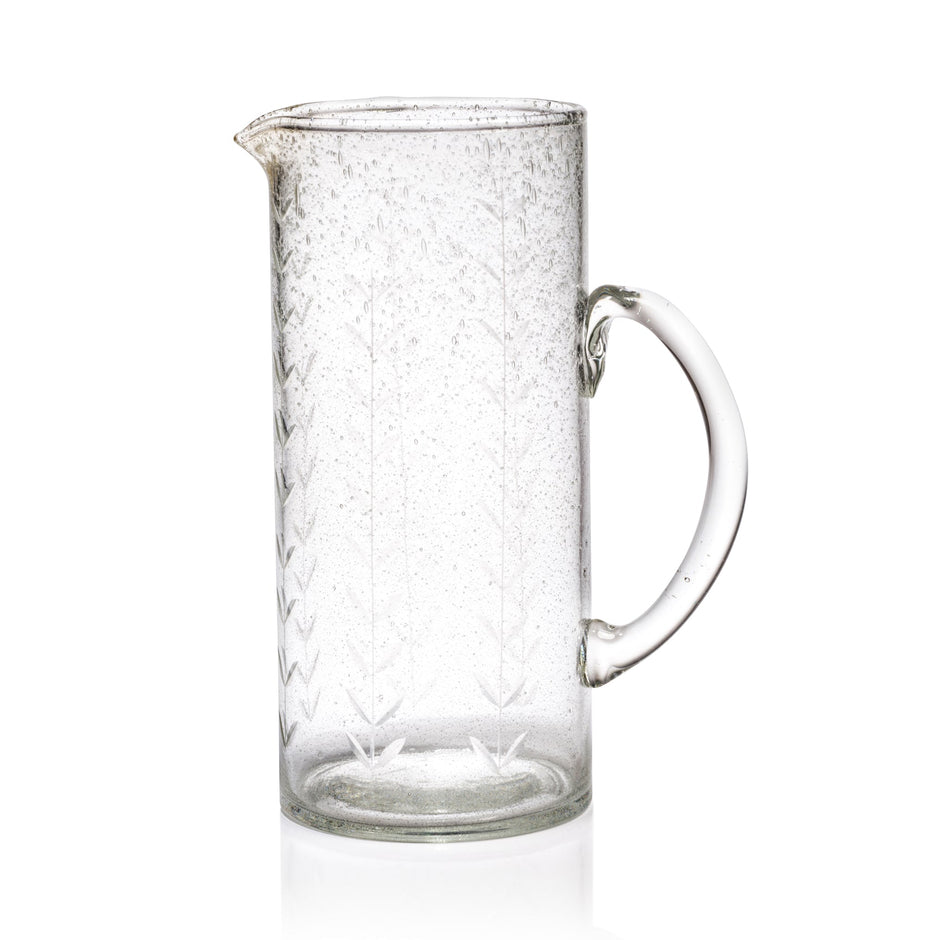 Etched Glass Pitcher - Maaribu