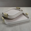 Cordoba cream leather tray 22.5 inch