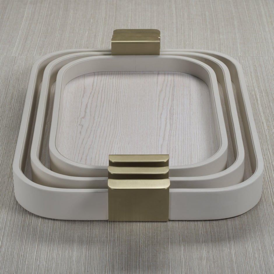 Cordoba tray matte gold handle detail