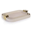 Cordoba leather tray styled on ottoman