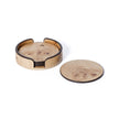 Valberg Burl Veneer Round Coaster Set/4