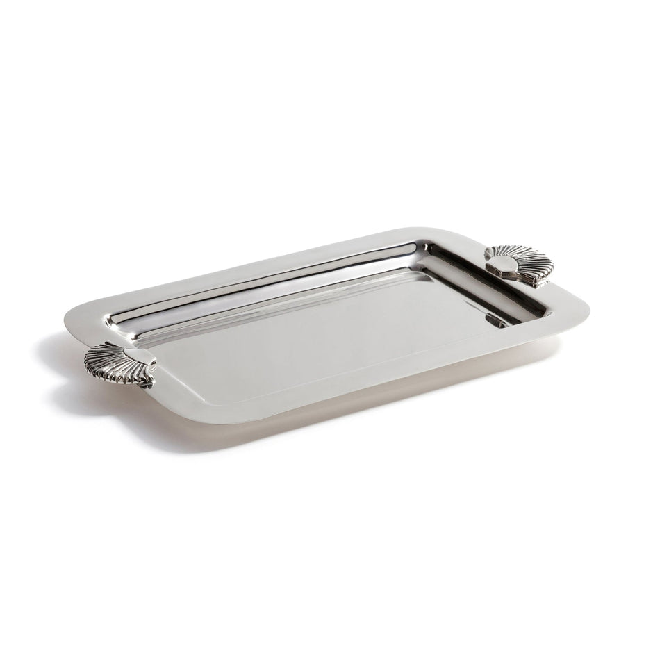 Cap Ferrat Shell Handle Polished Nickel Tray