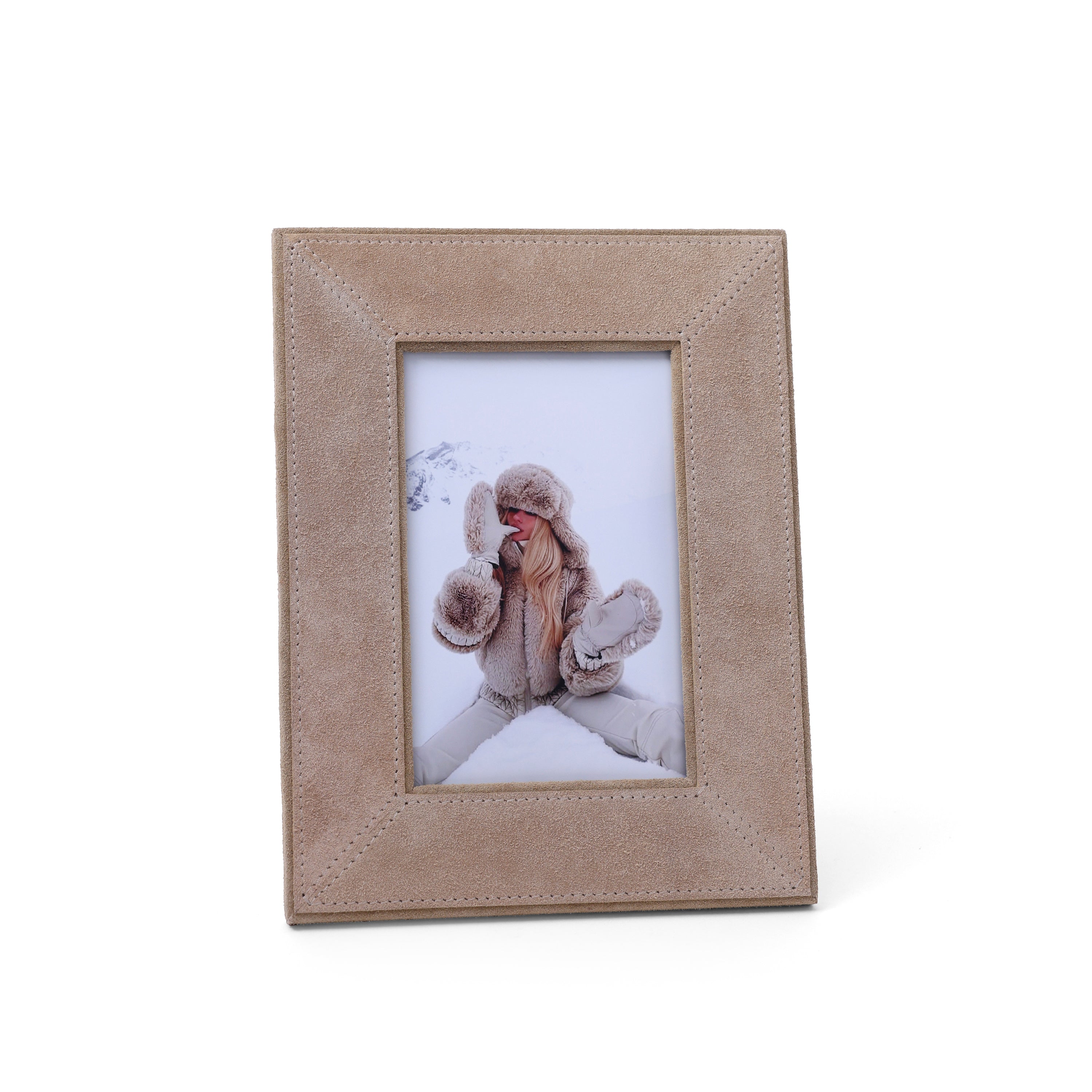 Saint-Gervais Camel Suede Photo Frame