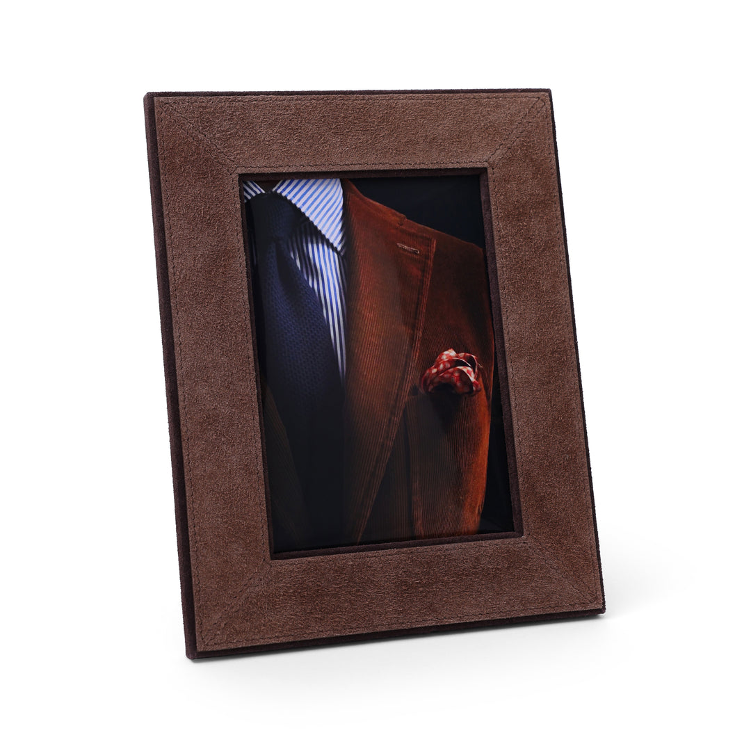 Saint-Gervais Brown Suede Photo Frame