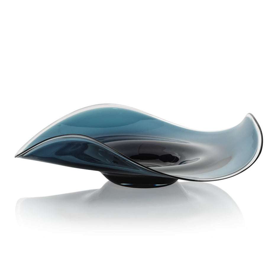Tropezana Wave Glass Bowl Blue - Maaribu