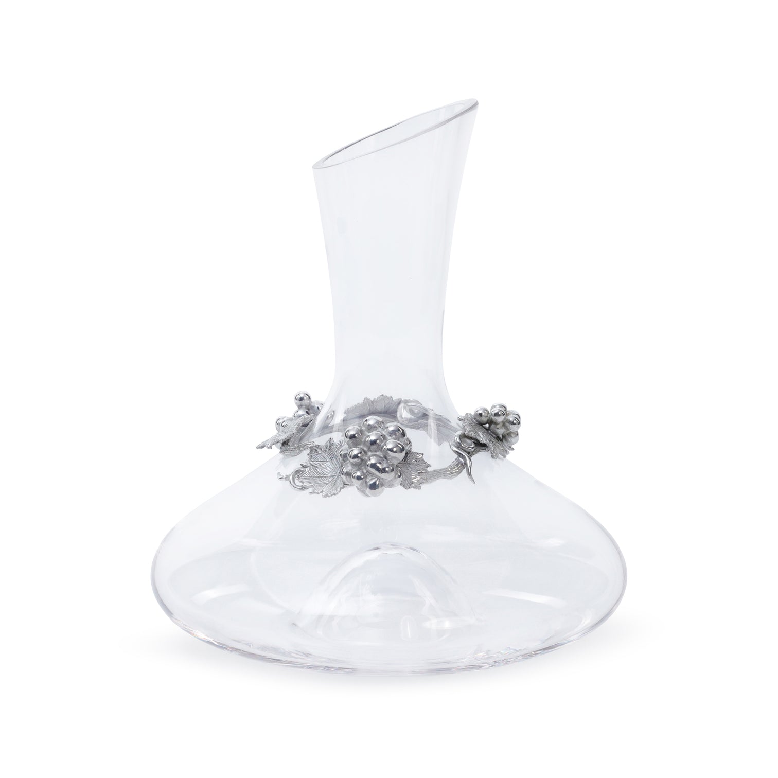 St. Anton Glass Wine Decanter w/Pewter Grapevine