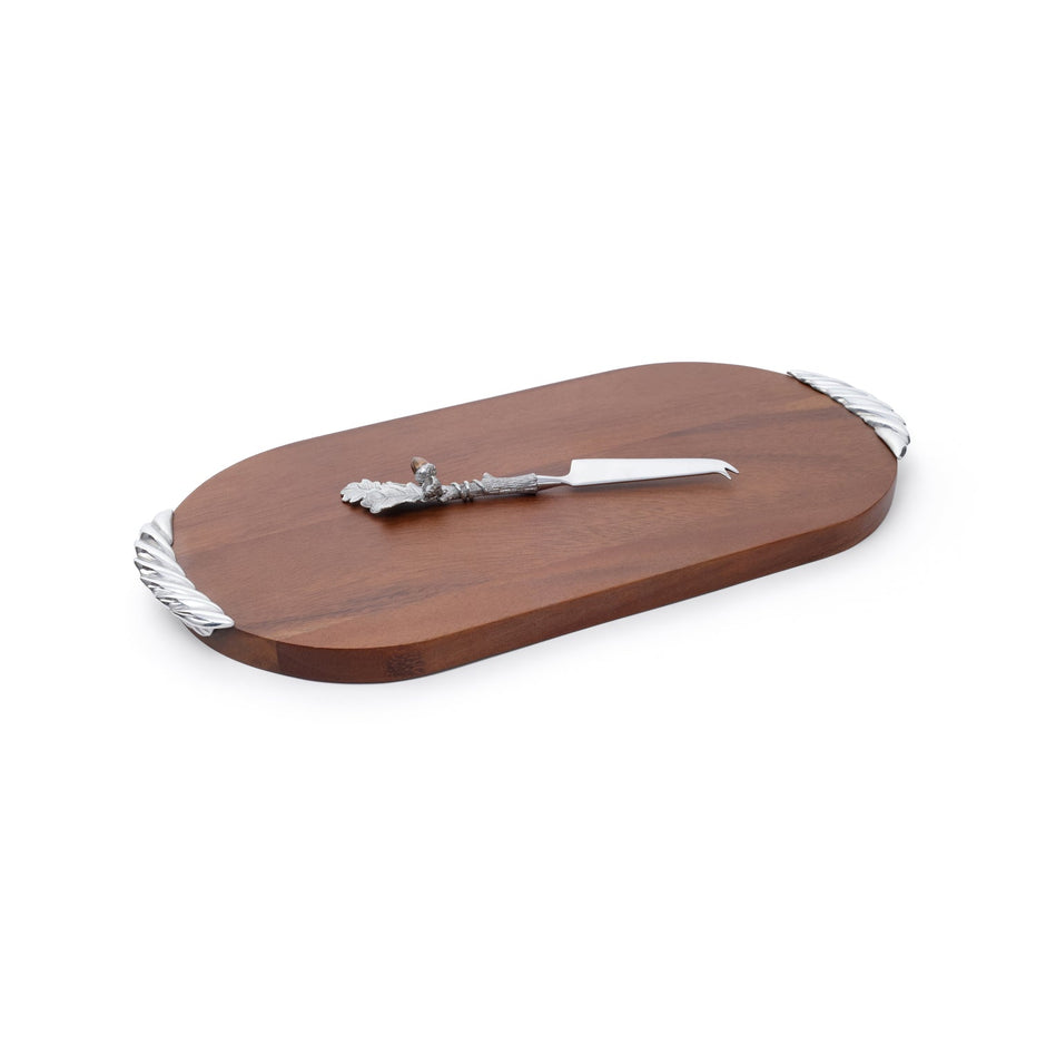 St. Anton Wood Cheese and Charcuterie Board w/ Pewter Cheese Knife