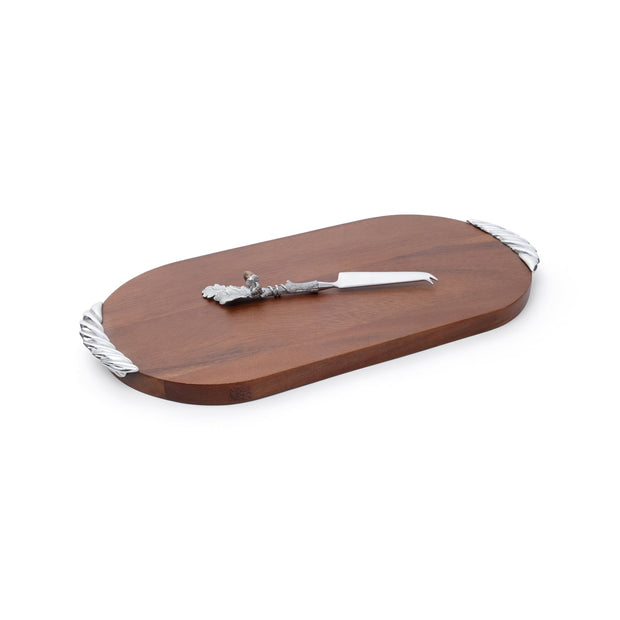 St. Anton Wood Cheese and Charcuterie Board w/ Pewter Cheese Knife