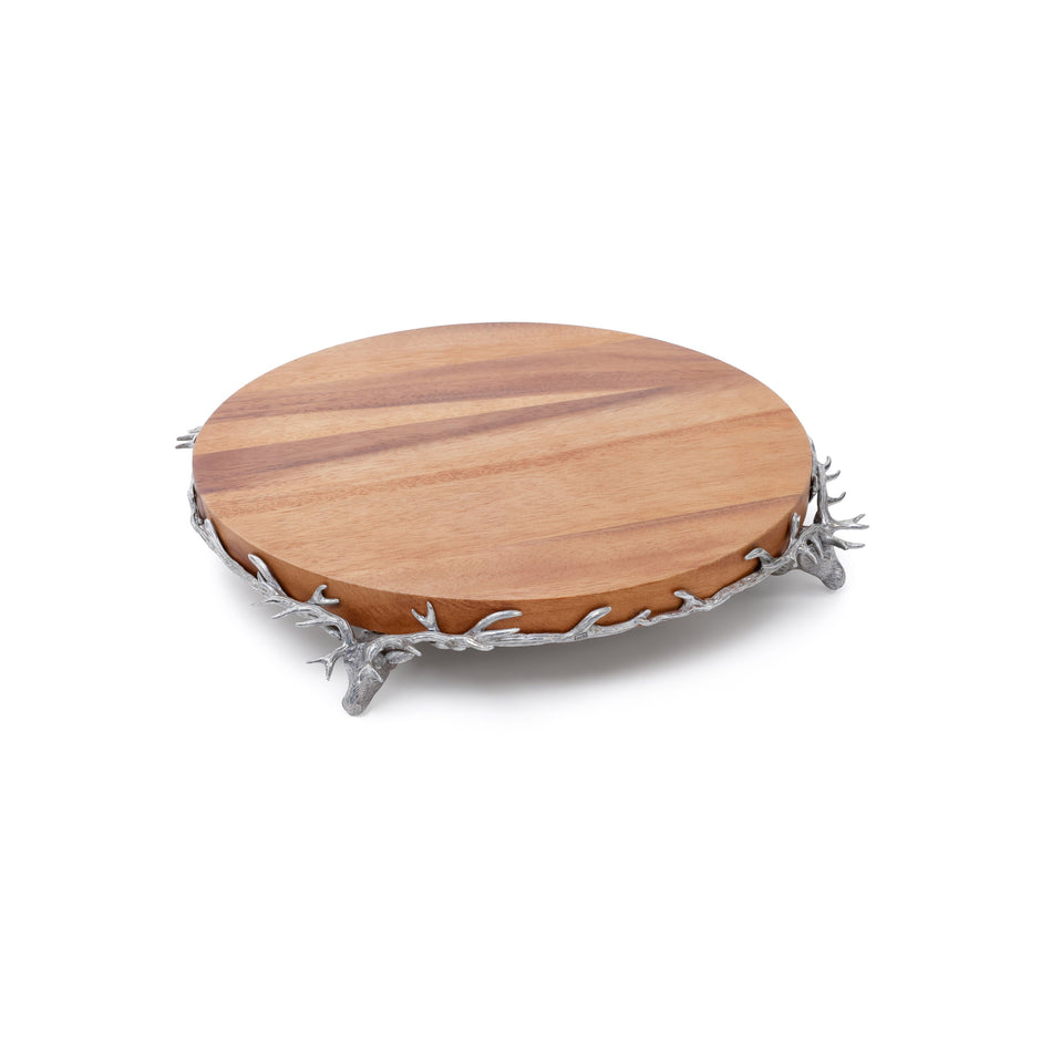 St. Anton cheese and charcuterie board on pewter stag base