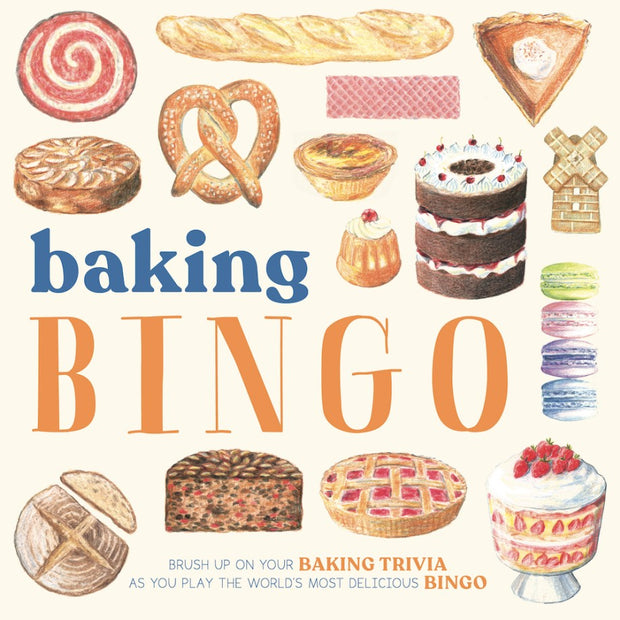 Baking Bingo game by Abrams, featuring a colorful game board and baking-themed illustrations for fun family activities.