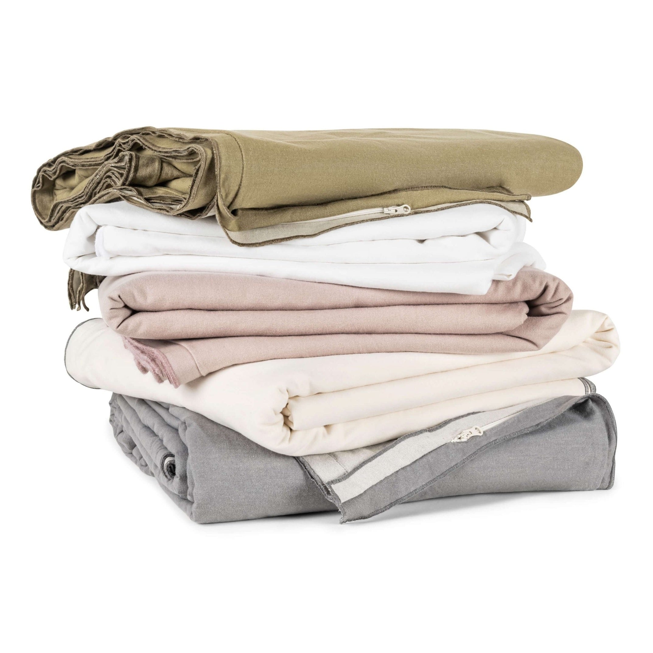 Adelene Kinfolk Queen duvet cover in porcelain with a subtle, textured design, made from soft, high-quality fabric.