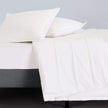 Set of two Adelene Kinfolk king size bleached shams with a clean, minimalist design and soft fabric texture.