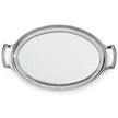 Arte Italica and Crown Linen Designs Roma Mirror Tray with Handles, elegant serveware for serving or decorative use.