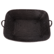 Honey brown rattan everything basket with hoop handles, handcrafted by Artifacts Trading Company for versatile storage.