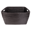 Artifacts Rattan Saboga family basket with cutout handle, natural woven rattan storage basket for home use