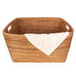 Artifacts Rattan Saboga family basket with cutout handle, natural woven design, perfect for home storage and organization.