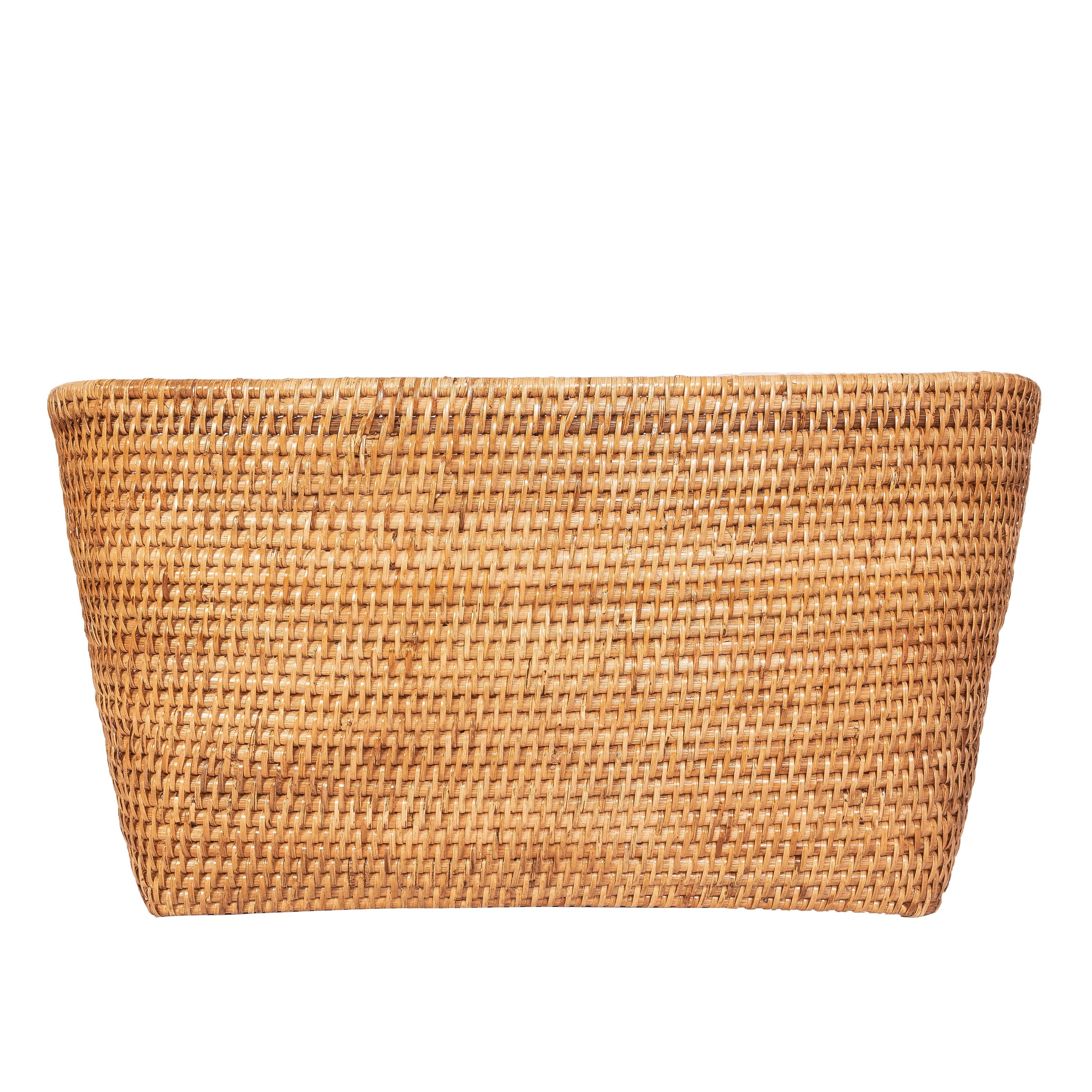 Artifacts Rattan Saboga family basket with cutout handle, natural woven rattan storage basket for home organization