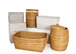 Artifacts Rattan Saboga home family basket with cutout handle, natural woven rattan storage container for household organization