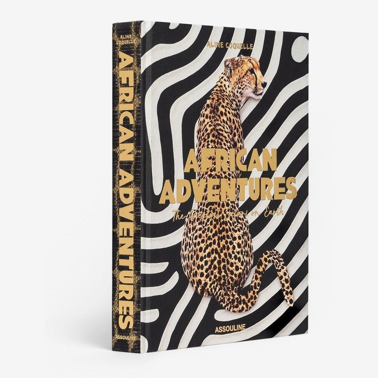 Assouline African Adventures decor book featuring vibrant images of African landscapes and cultural scenes.