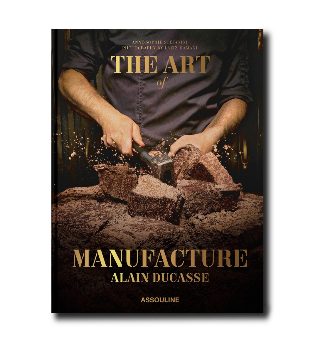 Assouline Art of Manufacture decor book featuring Alain Ducasse, showcasing craftsmanship and culinary artistry in a stylish hardcover.