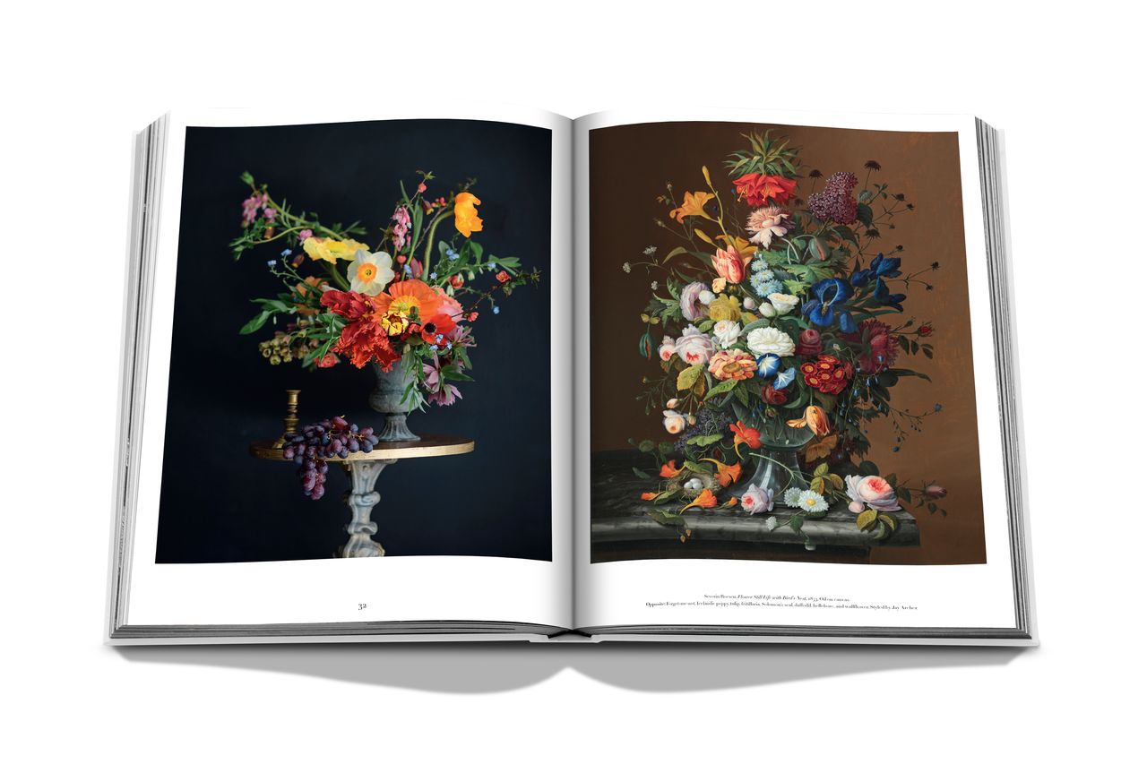 Assouline Flowers: Art & Bouquets decorative book featuring vibrant floral artwork and bouquet photography.