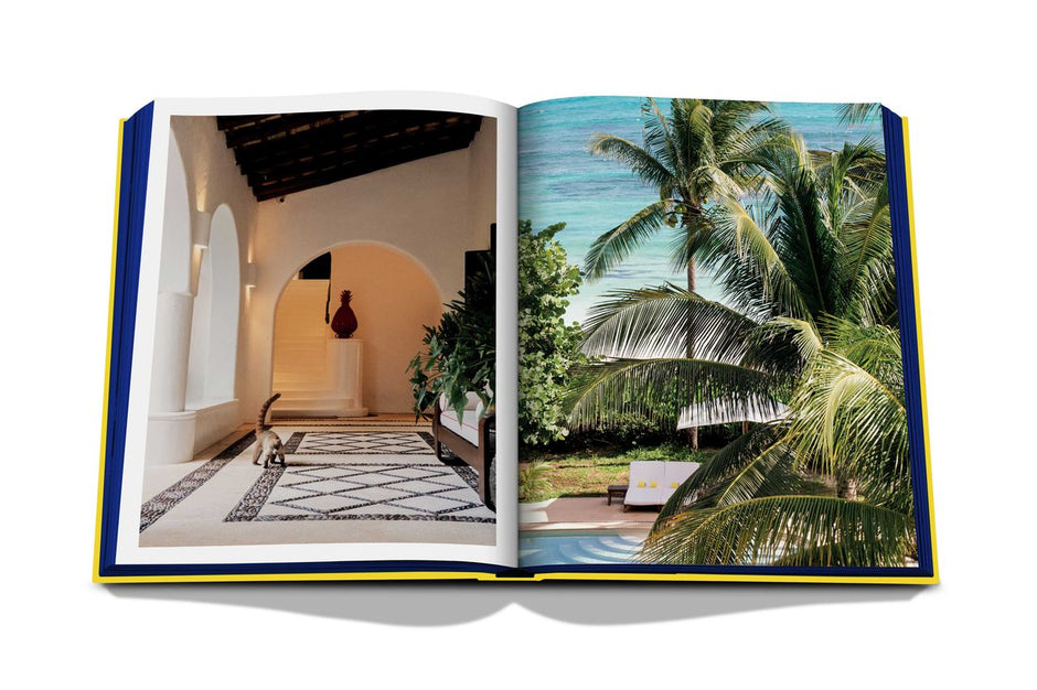 Assouline Hotel Esencia decor book featuring luxurious hotel interior images and design inspiration from Assouline.