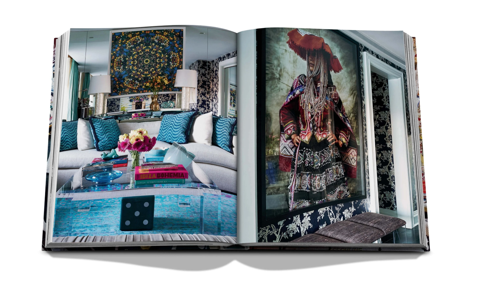 Assouline Maximalism Sig Bergamin decor book showing vibrant cover design and colorful interior pages.
