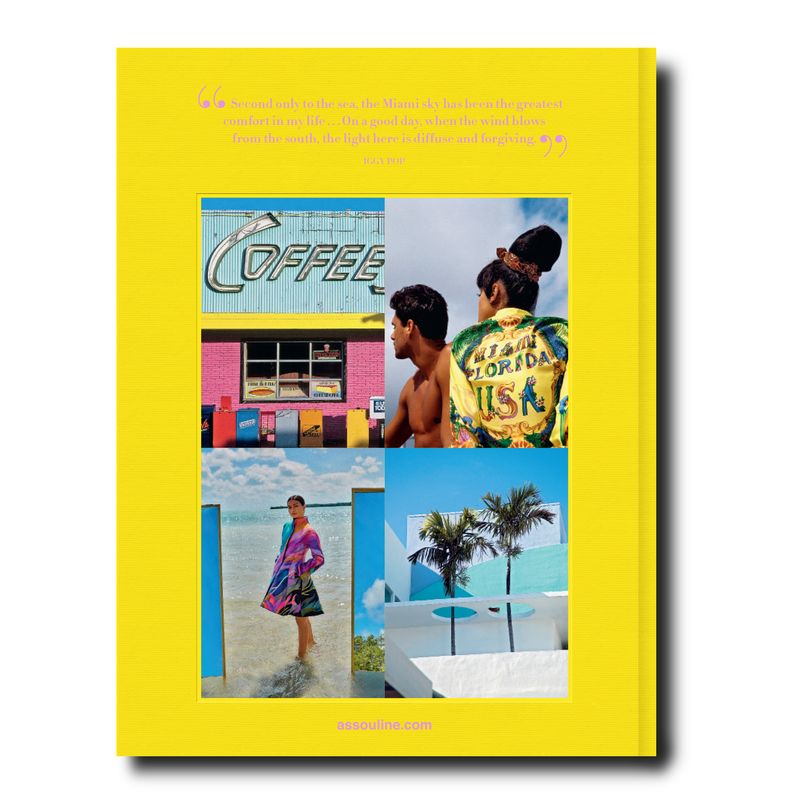Assouline Miami Beach decor book featuring vibrant images and stylish design, perfect for interior decor and coffee table display.