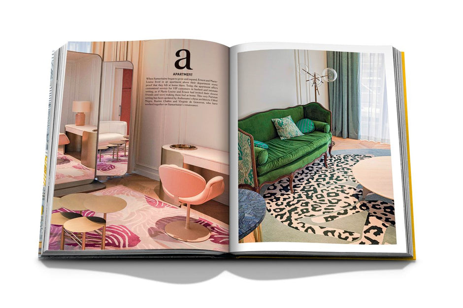 Assouline Samaritaine decor book featuring Paris Pont-Neuf with images of the historic bridge and Parisian architecture.