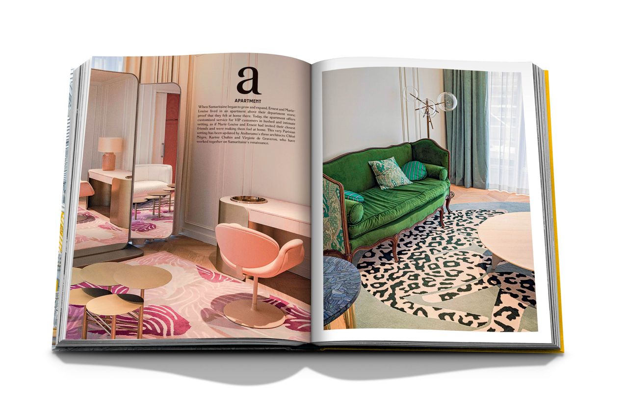 Assouline Samaritaine decor book featuring Paris Pont-Neuf with images of the historic bridge and Parisian architecture.