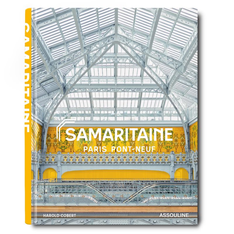Assouline Samaritaine Paris Pont-Neuf decor book featuring images of the historic Samaritaine building and Pont-Neuf bridge.