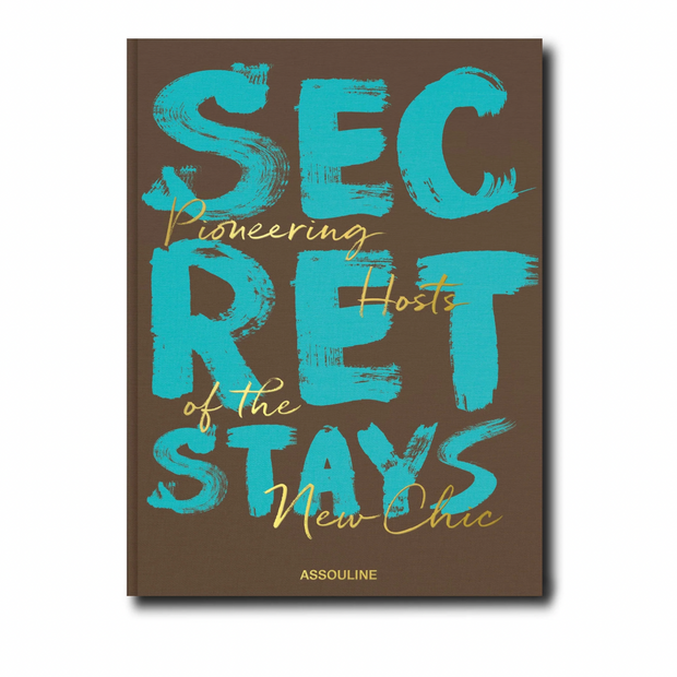 Assouline Secret Stays decor book cover featuring luxurious interior design images and elegant typography.