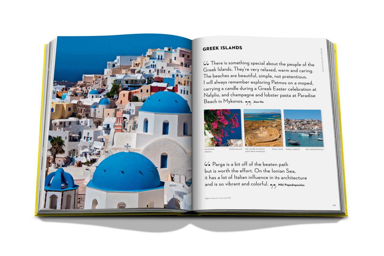 Assouline Travel by Design decor book featuring elegant cover design and travel-themed interior pages.