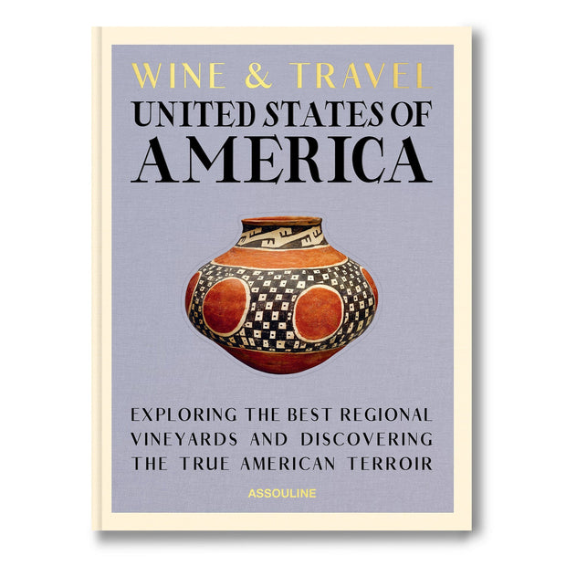 Assouline Wine & Travel decor book featuring images of American wine regions and travel destinations, ideal for home decor.