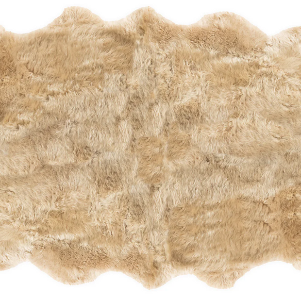 Black Quarto Longwool Sheepskin Rug by Auskin, soft and plush black sheepskin with long wool fibers, ideal for cozy home decor.