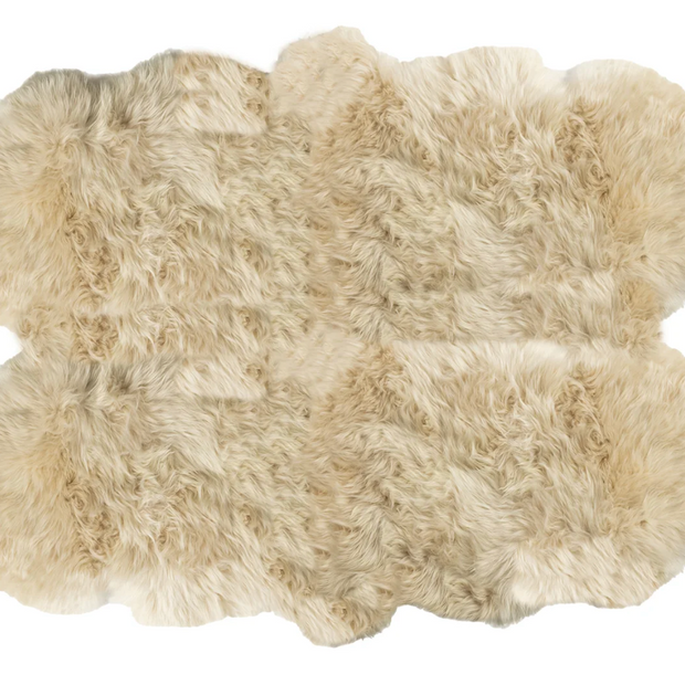 Black Quarto Longwool Sheepskin Rug by Auskin featuring soft, plush black sheepskin with long wool fibers.