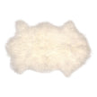 Single Tibetan Longwool sheepskin in ivory from Auskin, showcasing soft, plush wool and natural sheepskin backing.
