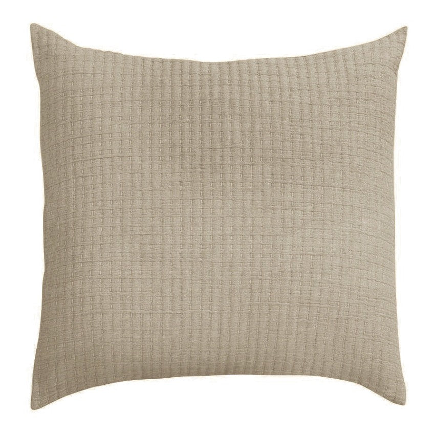 Beige Avasa Brayden Euro Sham with subtle textured fabric and piped edges, decorative pillow for modern bedroom decor.