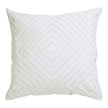 Avasa Colton Euro Sham in white with natural stitch detailing, decorative pillow cover for bedding decor.
