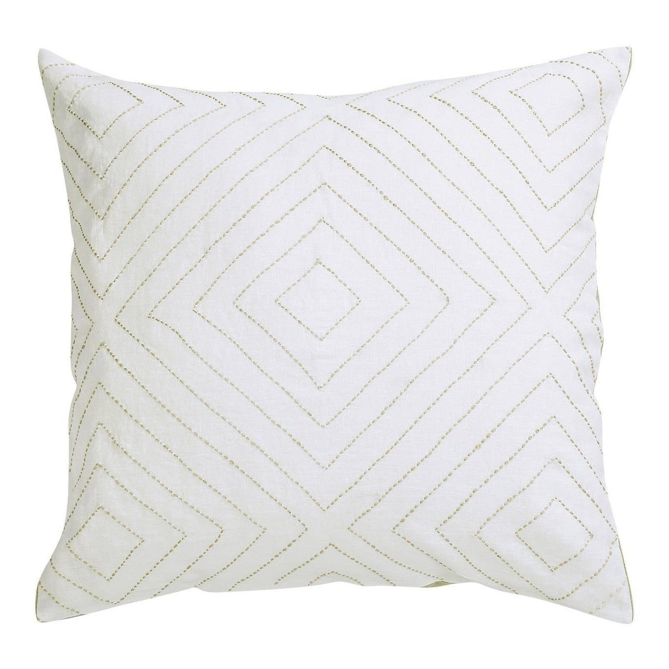 Avasa Colton Euro Sham in white with natural stitch detailing, decorative pillow cover for bedding decor.