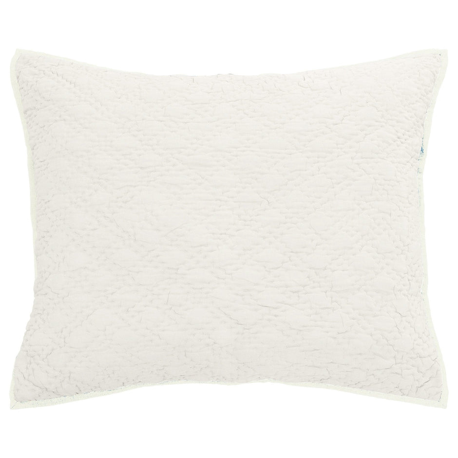 Avasa Zoe Sham Dutch Euro Cream decorative pillow sham with intricate stitching and plush fabric for a stylish bedroom look.