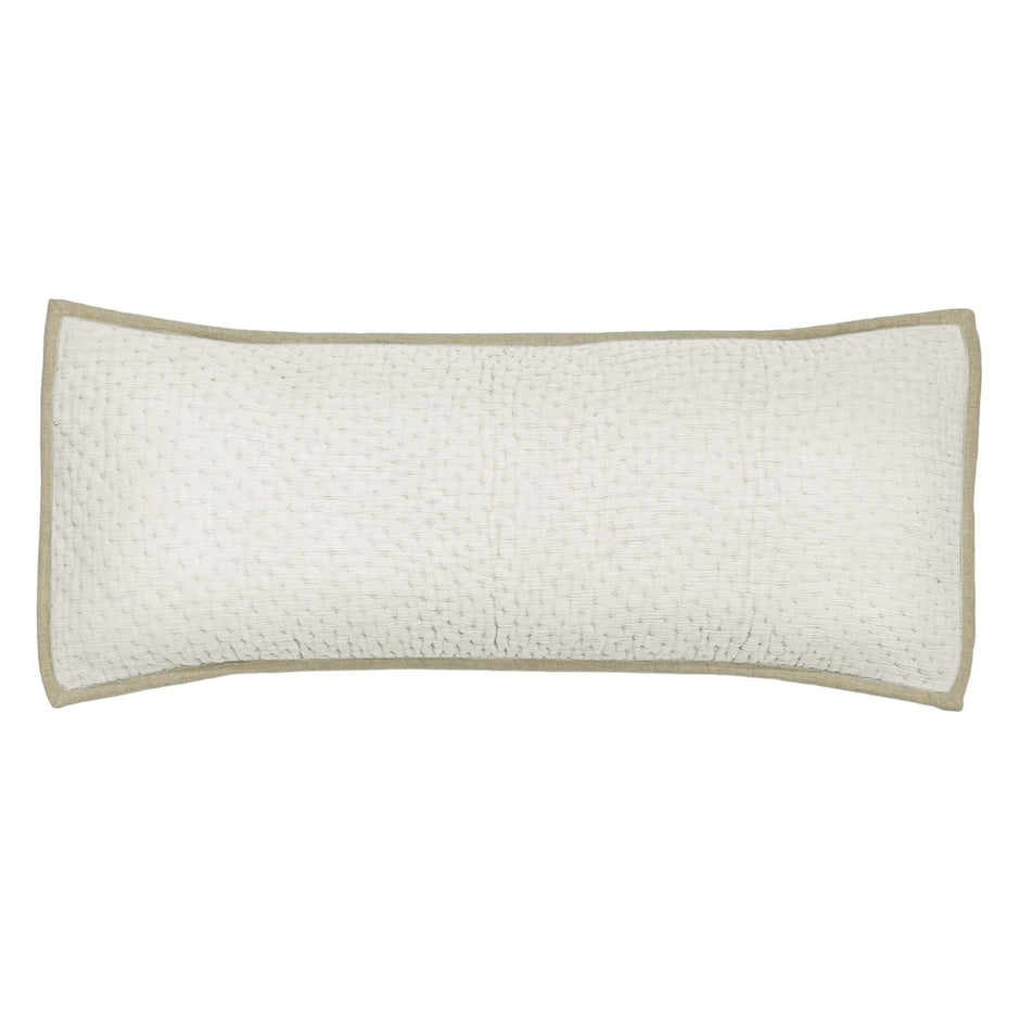 Cream Avasa Nyle lumbar pillow shams featuring soft fabric and decorative design, perfect for enhancing bedroom decor.