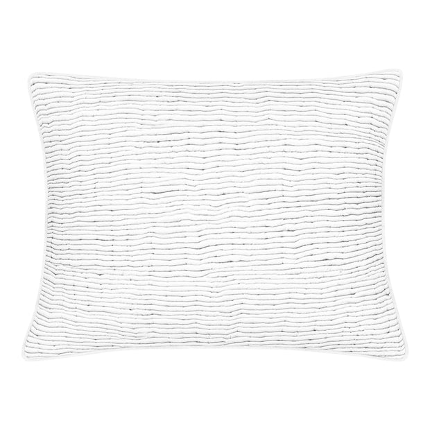 Cream Avasa Ridge Dutch Euro Sham with textured fabric and decorative piping for a stylish bedroom accent.