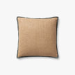 Beige pillow with a textured pattern on a white background