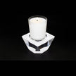 White acrylic candle pedestal holder by AVF Home, elegant cylindrical design for decorative candles.
